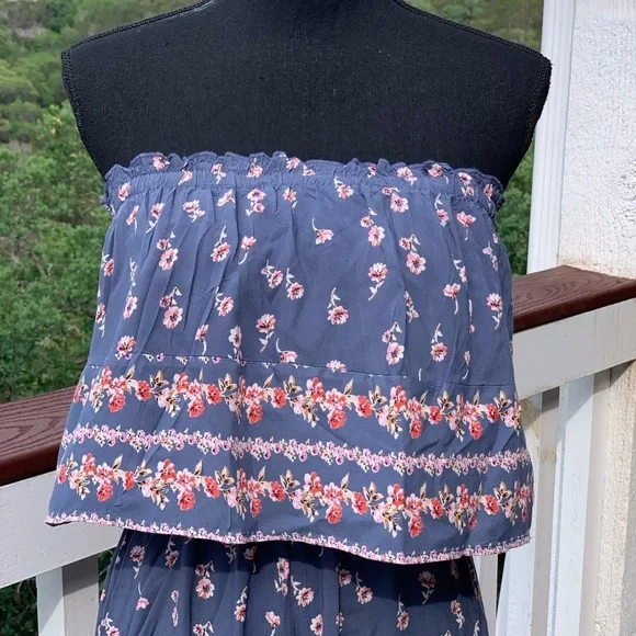 Japna‎ Bohemian Blue Floral Wide Leg Jumpsuit - Picture 4 of 14